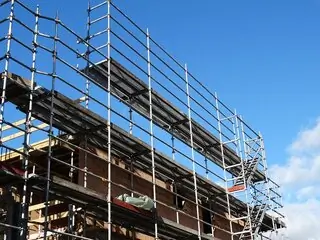 building with scaffolding