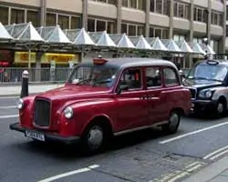 black cab parked on a street